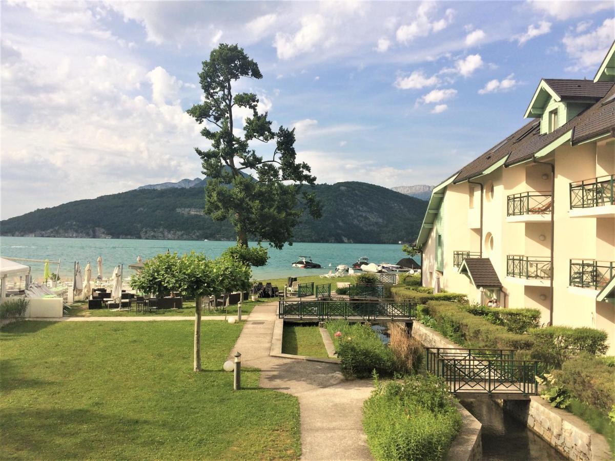 Lac Annecy Plage Privee, Duplex Baie Des Voiles Duingt Exteriör bild